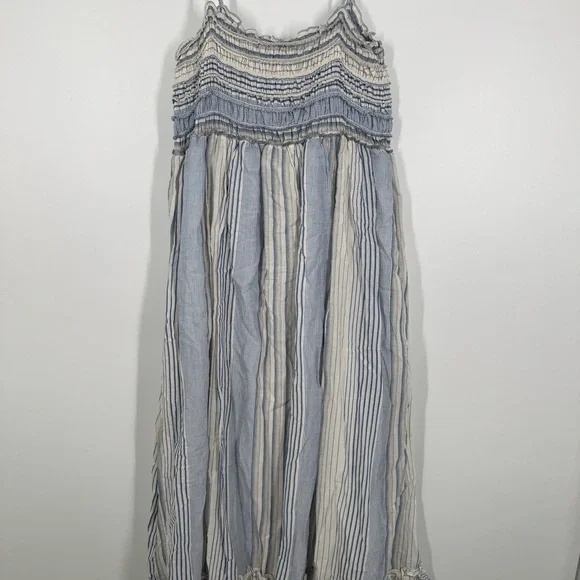 chinese dress ladies Blue Tropical Smocked Maxi Dress CLEARANCE